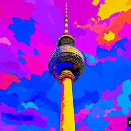 Fernsehturm in Berlin, mit künstlicher Intelligenz erstellt. (Quelle: Midjourney)