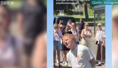 Baden-Württemberg: Ed Sheeran gibt Überraschungskonzert vor der Stuttgarter Oper
