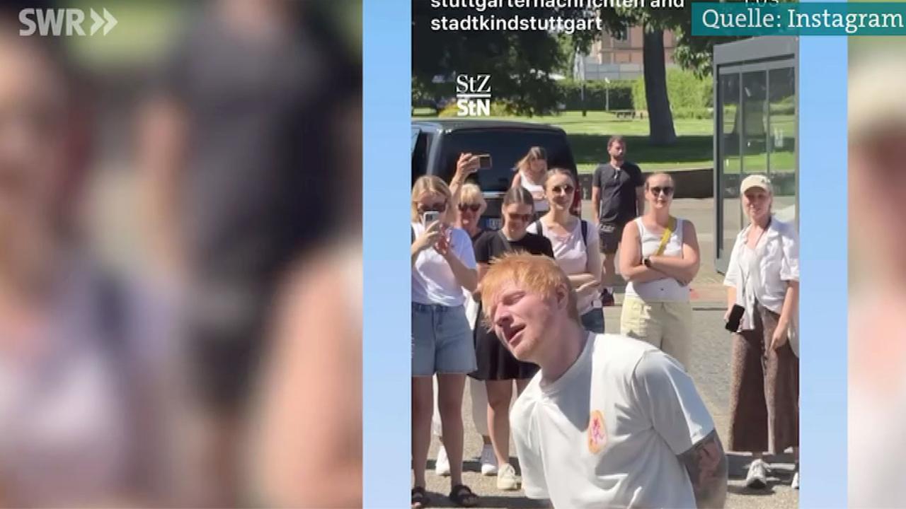 Baden-Württemberg: Ed Sheeran gibt Überraschungskonzert vor der Stuttgarter Oper