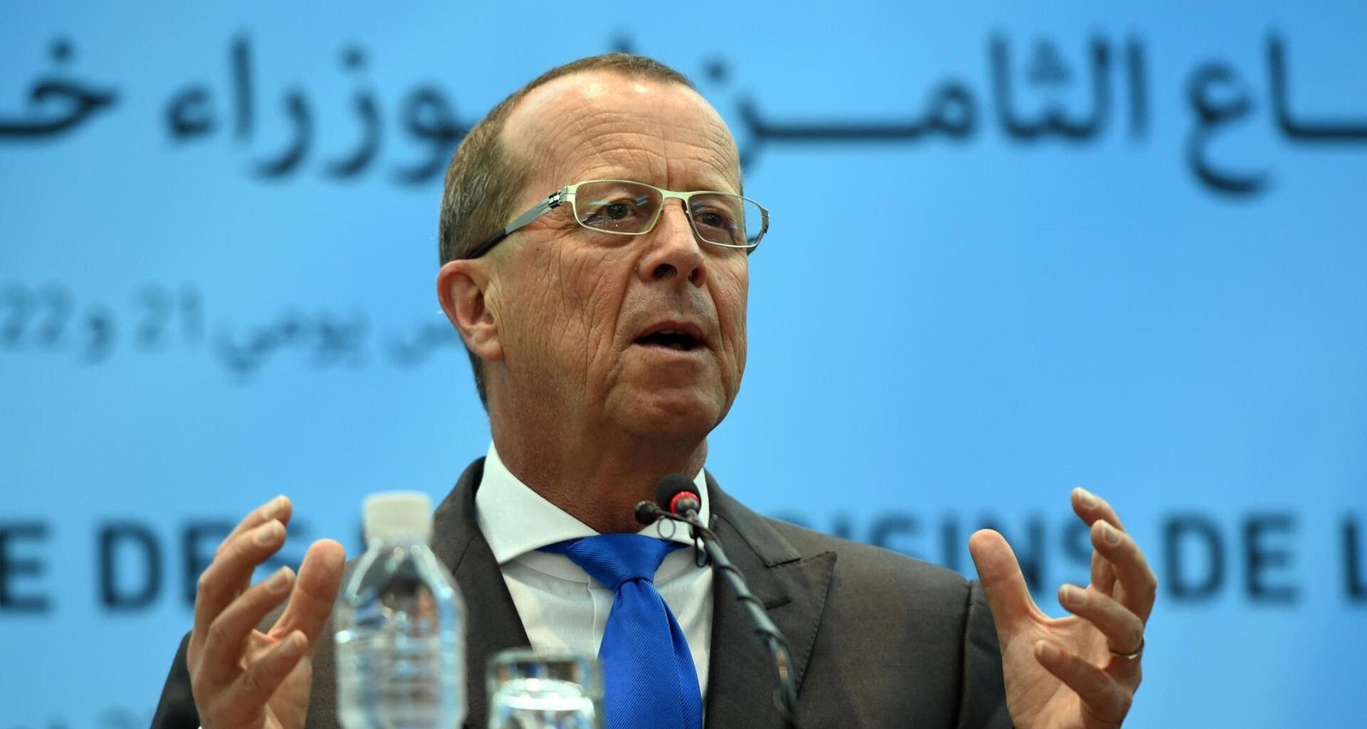 Der Uno-Sondergesandte für Libyen, Martin Kobler, bei einer Pressekonferenz in Tunis/Tunesien.