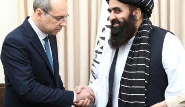 Muttaki und Schirnow bei einem Treffen in Kabul
