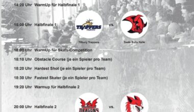 Dragons Cup 2025 mit Gastgeber Herford, Tilburg Trappers, Saale Bulls Halle und Füchsen Duisburg