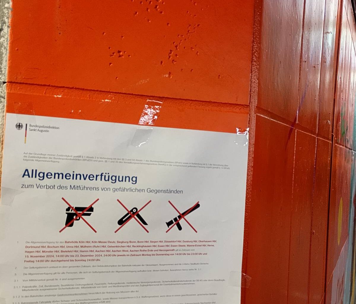 Waffenverbotszone Dortmund Hauptbahnhof - Bilanz der Polizei