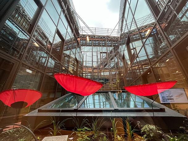Hier kommt viel Licht rein: Lichthof im Max-Planck-Institut.