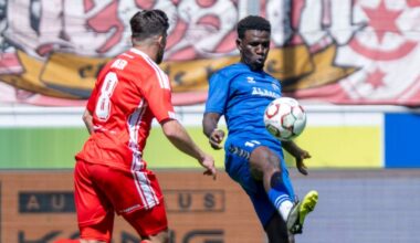 Im Mai spielte Bocar Baro (r.) noch gegen den HFC. Darf er nun am Samstag erstmals im rot-weißen Trikot ran?