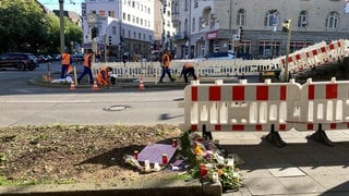 Arbeiter der SSB am Stuttgarter Olgaeck