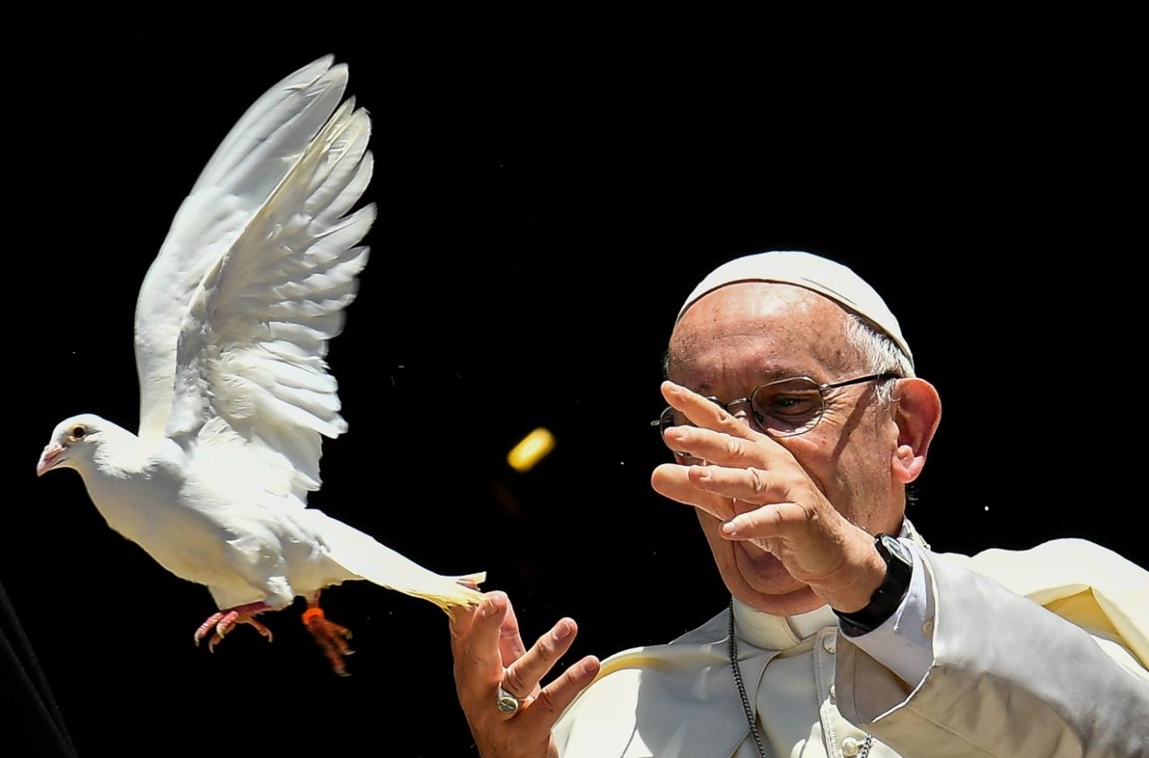 Wandgemälde zum Gedächtnis an den Papst des Friedens