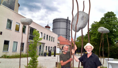 Kunstinstallation „Steingewölk“ aus Abbruchmaterial am Augsburger Gaswerk - News Augsburg, Allgäu und Ulm