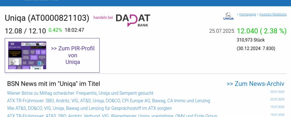 Wie Uniqa, Telekom Austria, VIG, CPI Europe AG, AT&S und Österreichische Post für Gesprächsstoff im ATX sorgten