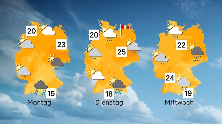 Prognose: Am Montag reichen die Höchstwerte nur noch bis 23 Grad