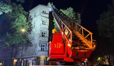 Balkon droht auf Restaurantgäste in Berlin-Friedrichshain zu stürzen