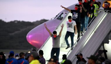 Ankunft der Venezolaner am Flughafen in Maiquetía