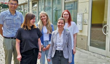 Das Projektteam (v. l. n. r.): Sen Wang, Jana Georgi, Stefanie Jacobs, Mandy Claus und Swetlana Sokuliewa.