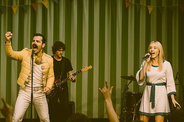 Freddie Mercury und Agnetha von ABBA kommen als "Flashback Fever" nach Heepen zum Schützenfest. - © NW