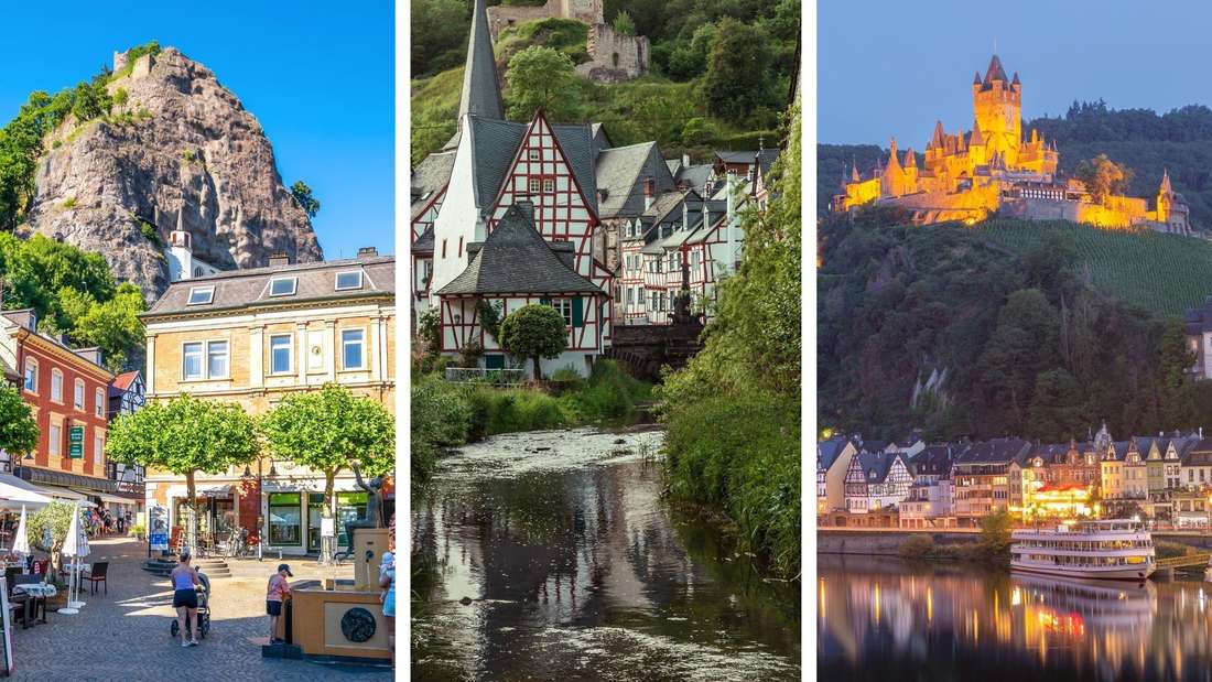 Fotomontage von Idar-Oberstein, Monreal in der Eifel und Cochem