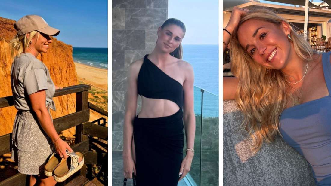 Linda Dallmann, Jule Brand und Giulia Gwinn entspannen noch mal vor dem Urlaub.