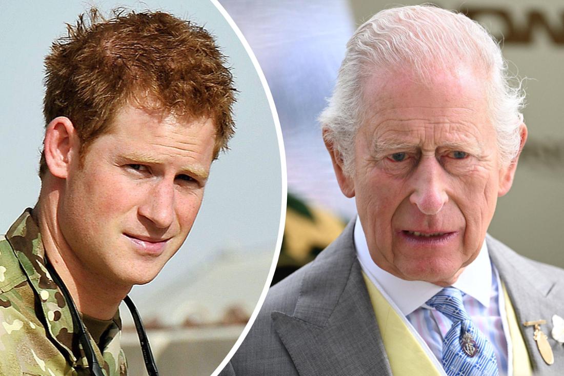 Links Prinz Harry 2012 in Afghanistan, rechts König Charles 2025 in Ascot.