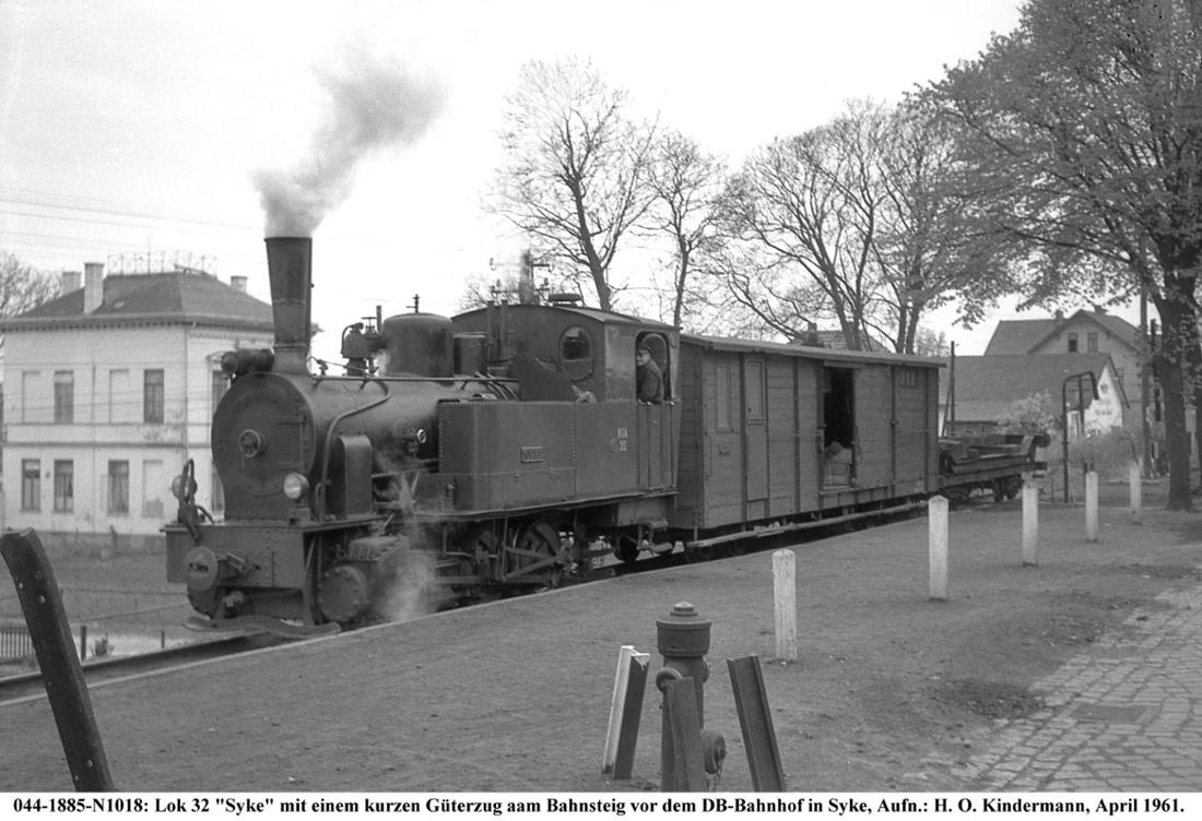 Kleinbahn Syke Lok32‘Syke‘m-Gz,Bhf-SykeOst,Aufn-HOK-April-1961