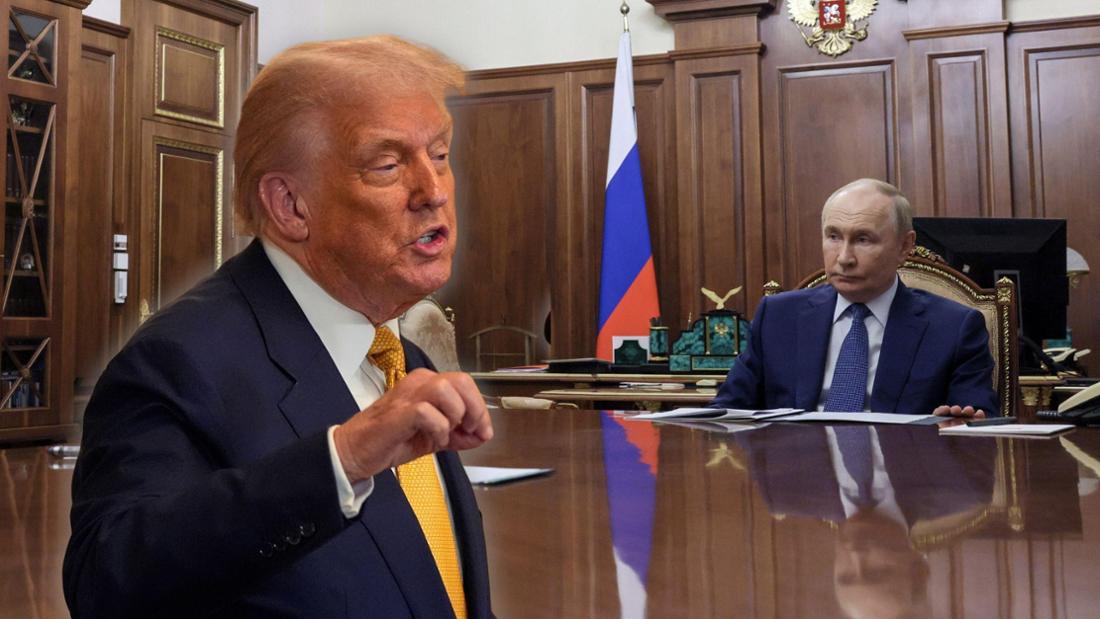 Fotomontage von Donald Trump und Wladimir Putin.