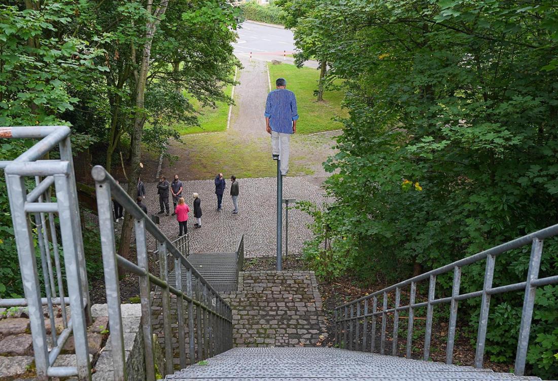 [Foto: Robert Szkudlarek]  HammPK zur Halde Sachsen Inwertsetzung mit Unterstützung des RVRKunstwerk von Osman Bol wird vorgestellt  