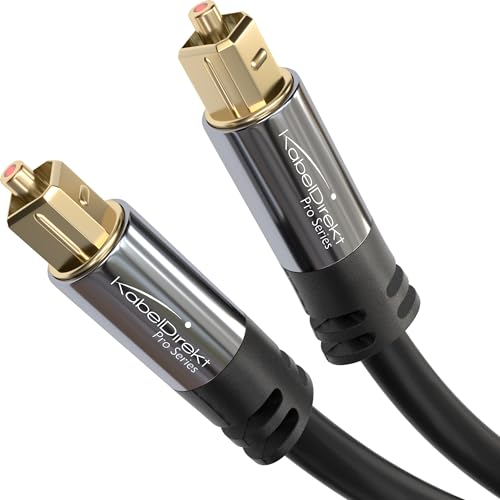 KabelDirekt - 2x TOSLINK-Kabel, optisches Audiokabel - 2 m - Glasfaserkabel für Soundbar