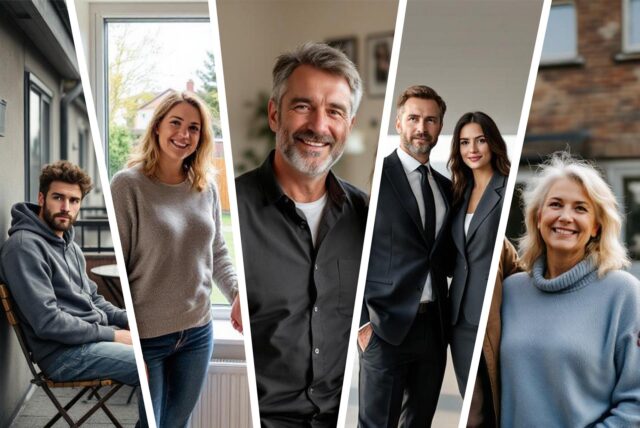 Eine Collage unserer fünf Immobilien-Personas