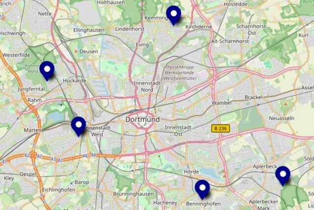 Eine Karte von Dortmund
