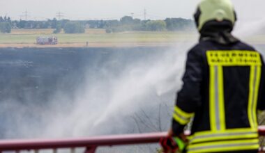 Feuerwerkskörper lösen Brand auf Feld in Schüren aus
