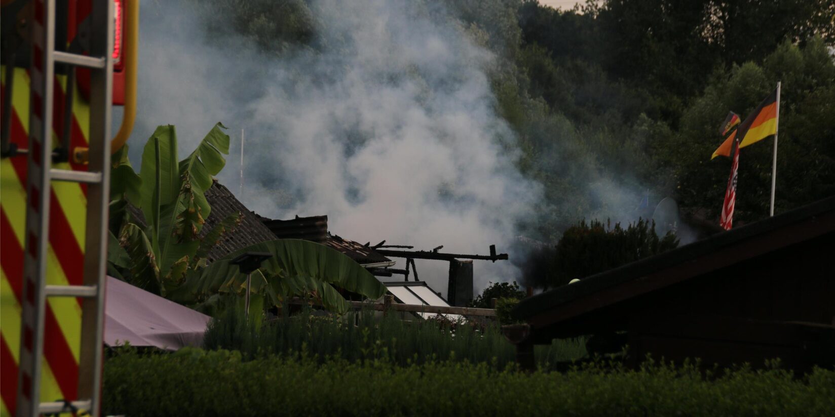 Großbrand in der Kleingartenanlage am Paschenberg