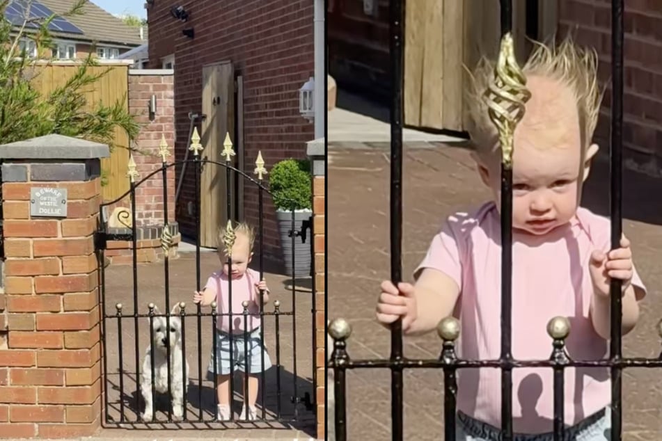 Die kleine Maggie (1) sah nach ihrer Zeit bei den Großeltern etwas anders als sonst aus.