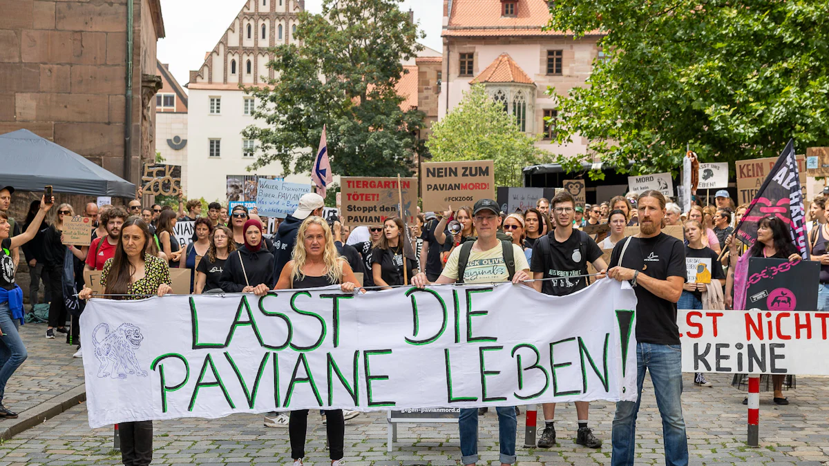Nürnberg: Protest gegen Tötung von Pavianen im Tiergarten - Aktivisten kleben sich fest - Bayern