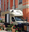 Der Transporter des Blumenladens "Callafleur" war mit Graffiti besprüht worden.