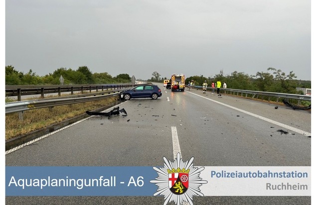 POL-PDNW: Polizeiautobahnstation Ruchheim - Aquaplaning-Unfälle auf der A6 Richtung ...