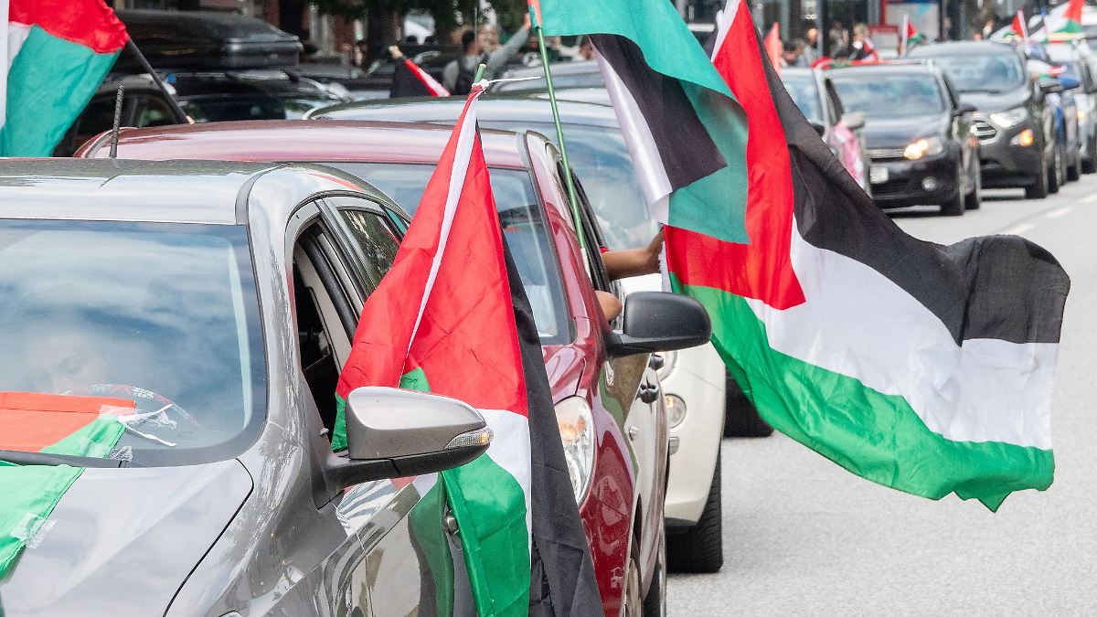 Hamburg & Schleswig-Holstein: Propalästinensischer Autokorso fährt durch Hamburg
