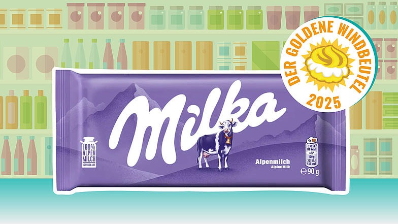 Goldener Windbeutel 2025 für Milka Alpenschokolade