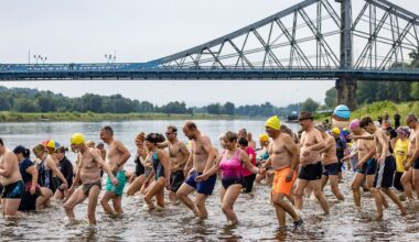 Sachsen: Hunderte Teilnehmer beim Elbeschwimmen in Dresden