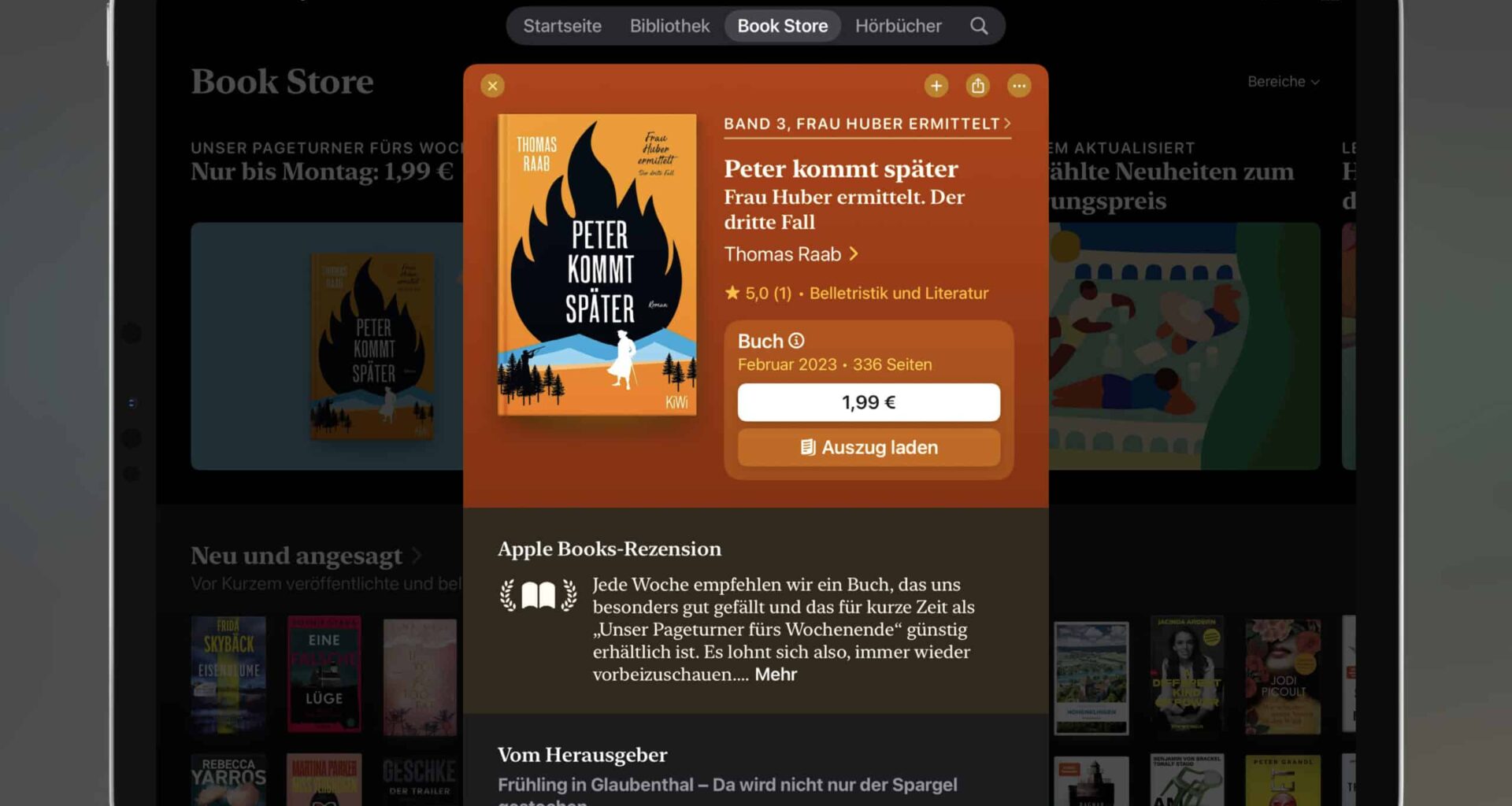 Das E-Book der Woche: Dieses Mal "Peter kommt später" für 1,99 Euro mitnehmen