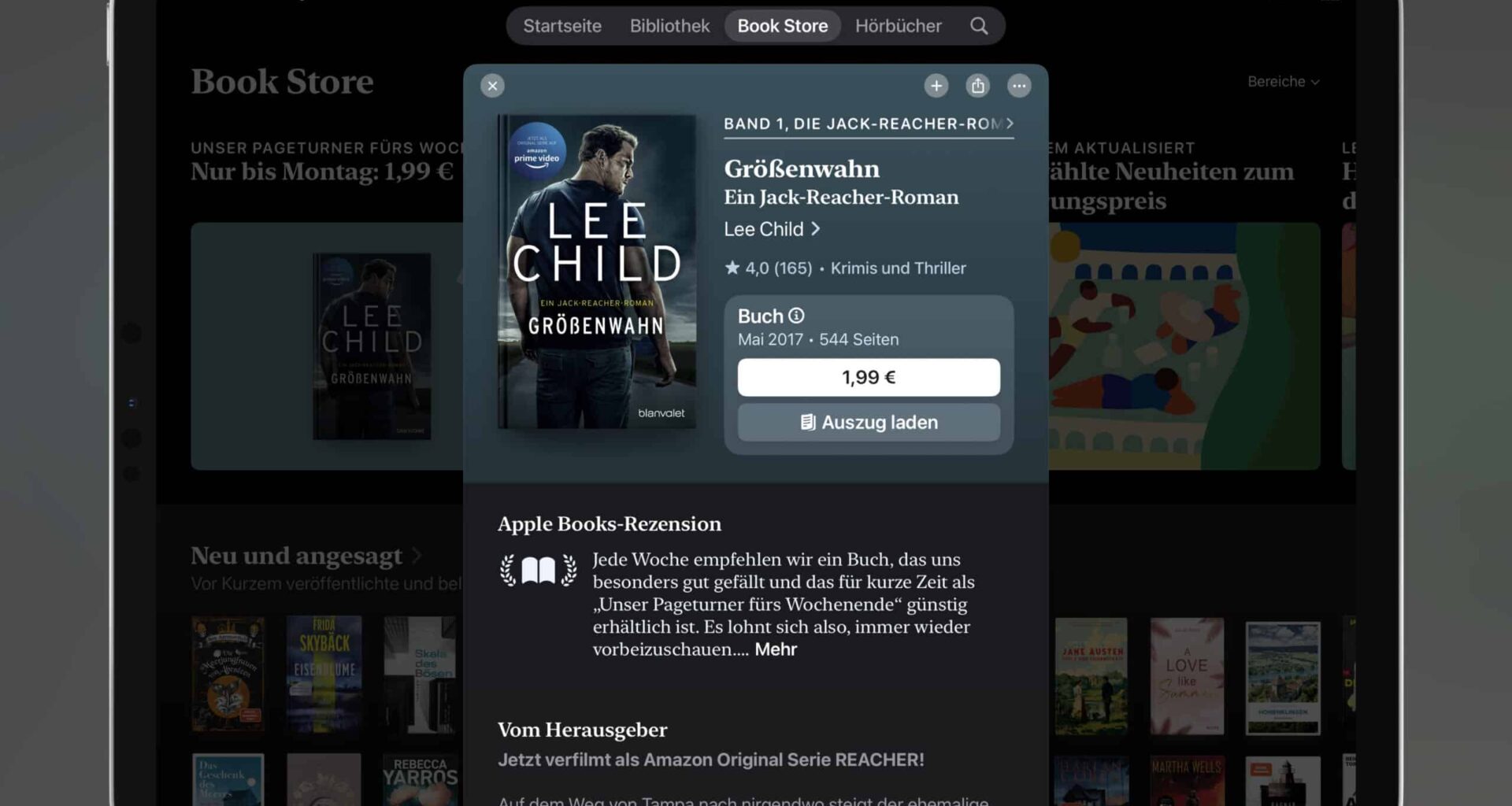 Das E-Book der Woche: "Größenwahn" von Lee Child für 1,99 Euro mitnehmen