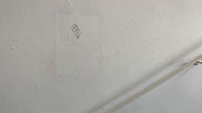 „Hier war was“: Ein Stempelabdruck prangt an vielen Wänden der HBK, an denen Plakate entfernt wurden.