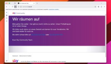 Sky Community: Seit Wochen nicht erreichbar