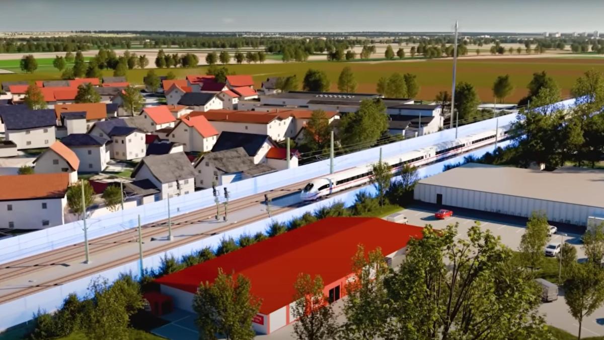 Video der Bahn zeigt Visualisierung der favorisierten Neubau-Trasse Ulm–Augsburg