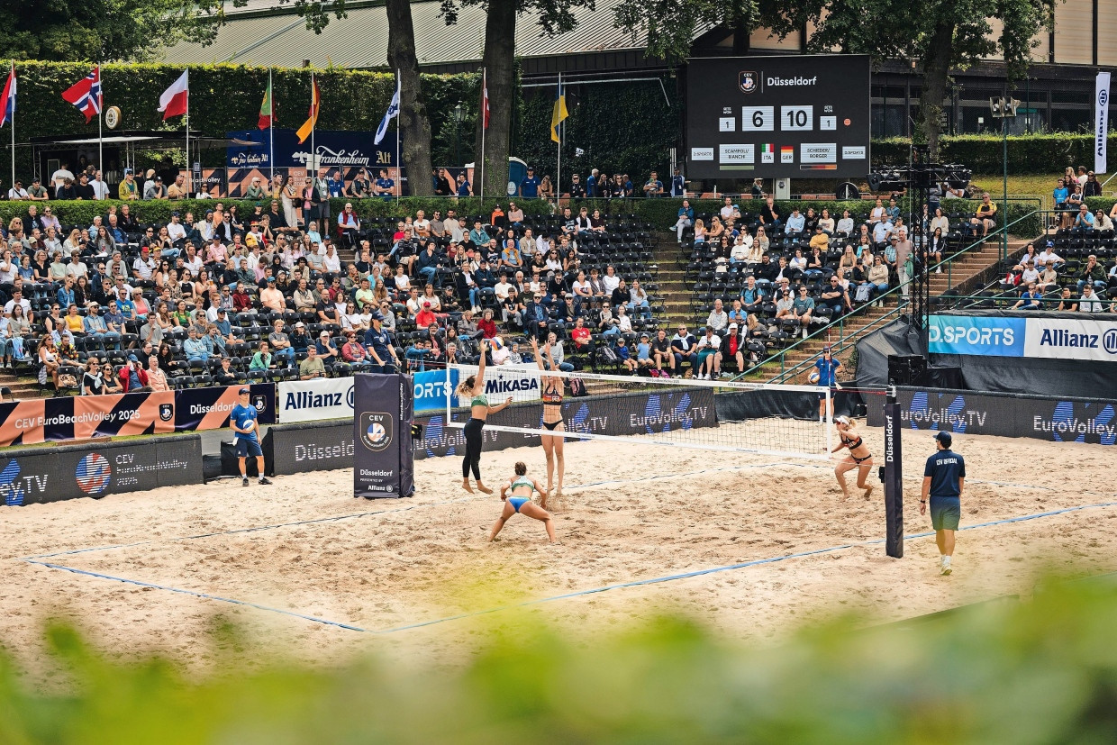 Beachvolleyball im Tennisstadion: der Rochusclub ist Spielstätte der EM