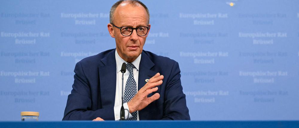 Bundeskanzler Friedrich Merz (CDU) bei einem EU-Gipfel.