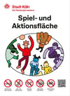 Das geplante neue Schild mit der Bezeichnung „Spiel- und Aktionsfläche“ soll künftig an Spielplätzen in Köln angebracht werden. (zu dpa: „Verschwindet das Wort „Spielplatz“ in Köln?“)