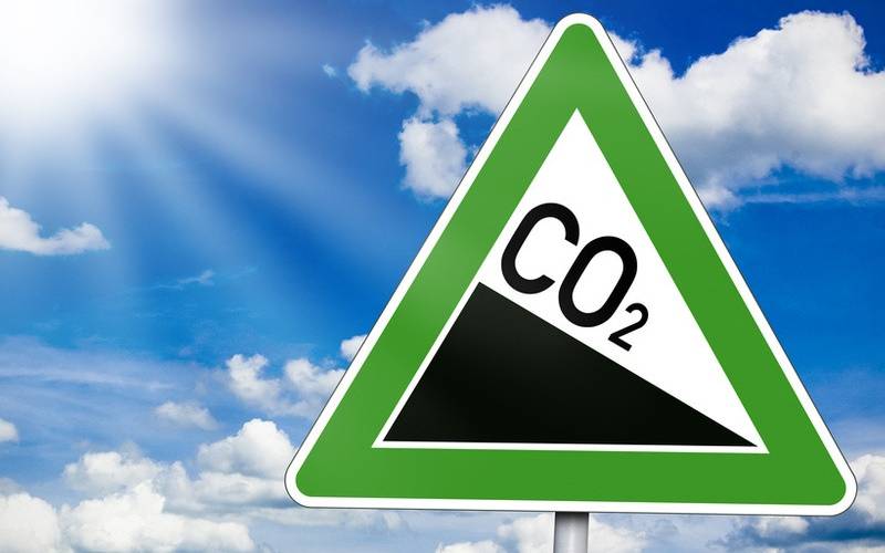 CO2-Schild für Klimathemen