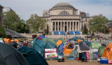Zelte vor der Columbia-Universität in New York.
