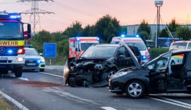 Frontalcrash bei Mainz-Hechtsheim: Sperrung nach Unfall an der A60