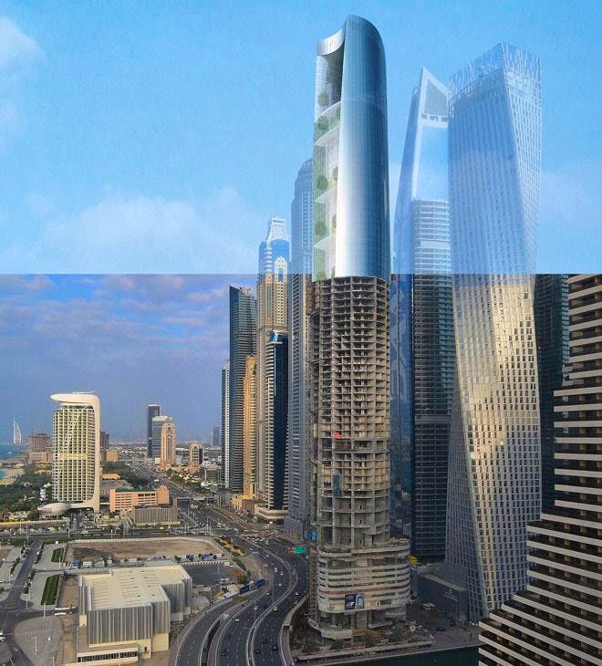 Auf dieser Collage des Immobilienentwicklers ist der Baufortschritt im Mai 2025 zu sehen.