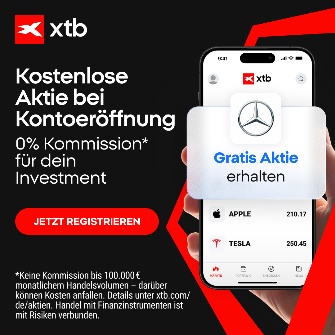 Depot eroeffnen und Gratis-Aktie beim Broker XTB erhalten