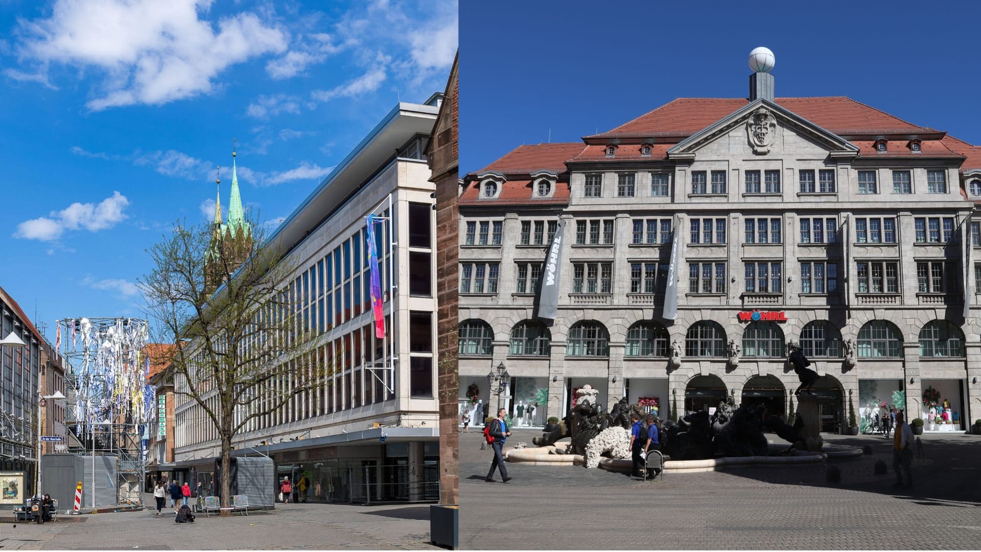 Ein neuer Mieter für den leer stehenden Kaufhof (l) ist gefunden: Der ist der Nürnberger Innenstadt kein Unbekannter.